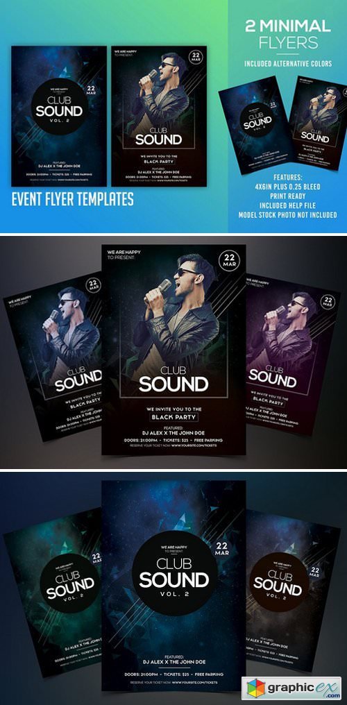 Club Sound - 2 PSD Flyer Templates