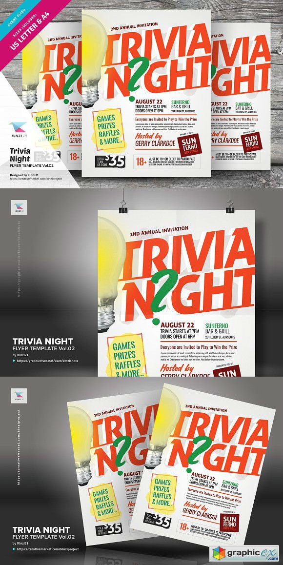 Trivia Night Flyer Template Vol 02