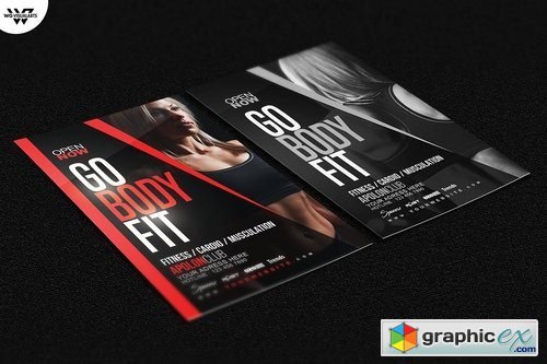 2in1 Fitness Workout Flyer Template