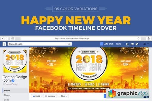 2018 New Year Facebook Cover