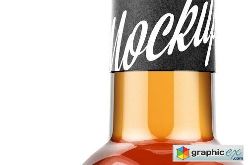 Glass Bottle With Brandy Mockup 0,5L