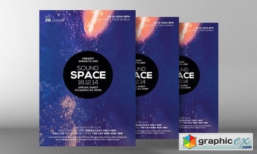 Sound Space Party Flyer Template 2183509