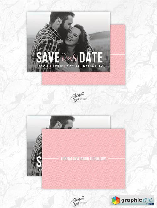 Pink Save the Date Card Template