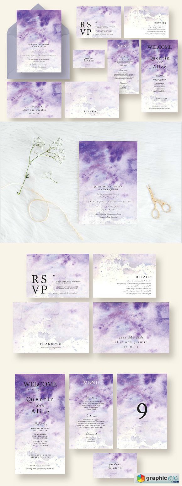 Dreamy Violet Ink Wedding Suite