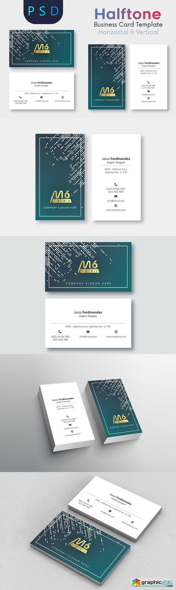 Halftone Business Card Template- S10
