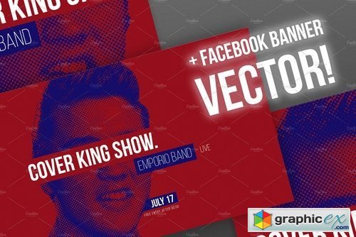 Elvis King Poster + FB cover! PSD+AI