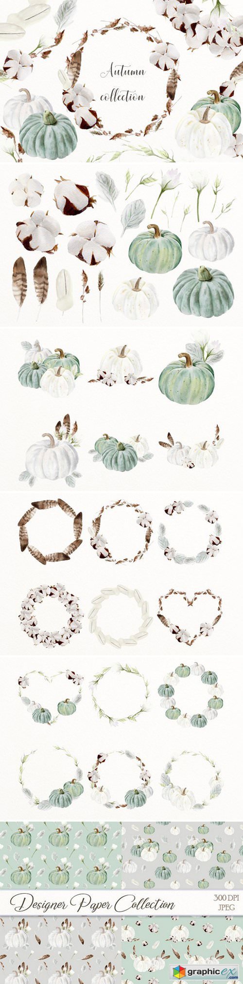 SALE Autumn watercolor collection