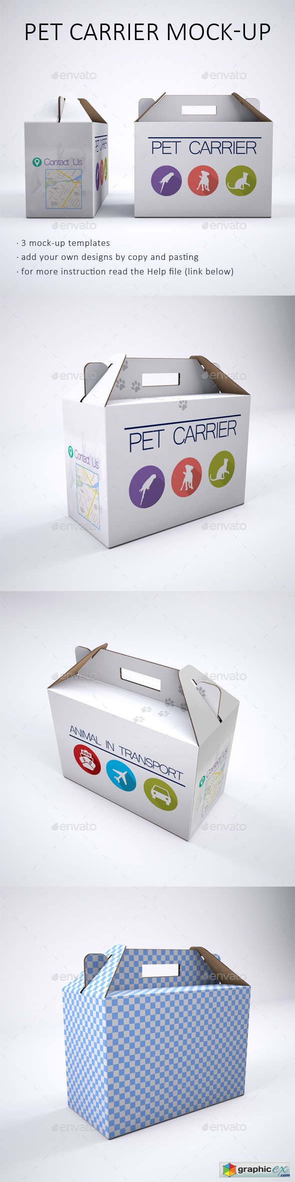 Pet Carrier Cardboard Box Mock-Up