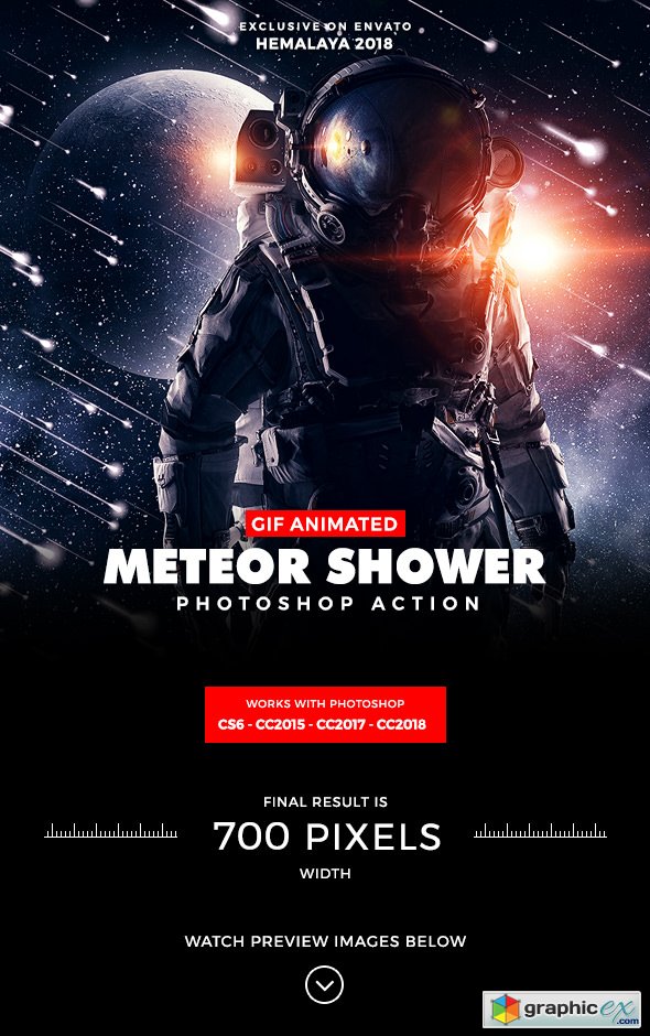 Animated Meteor Shower Photoshop Action