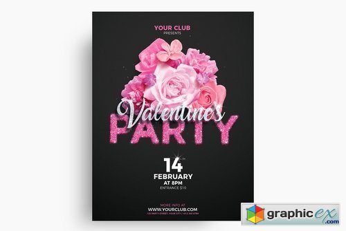 Valentine's Day Party Flyer Template 2207189