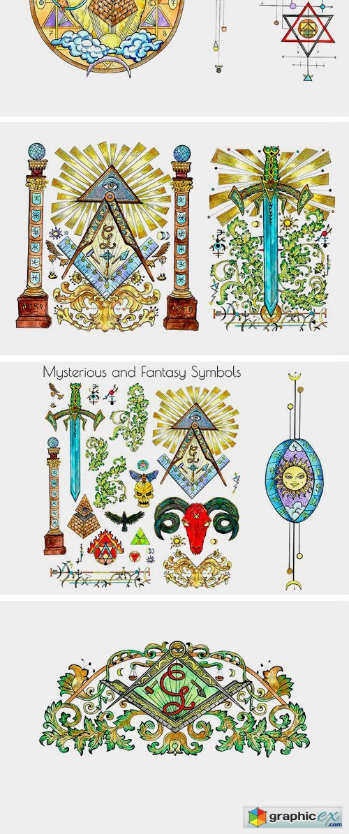 Freemasonry Symbols in Color