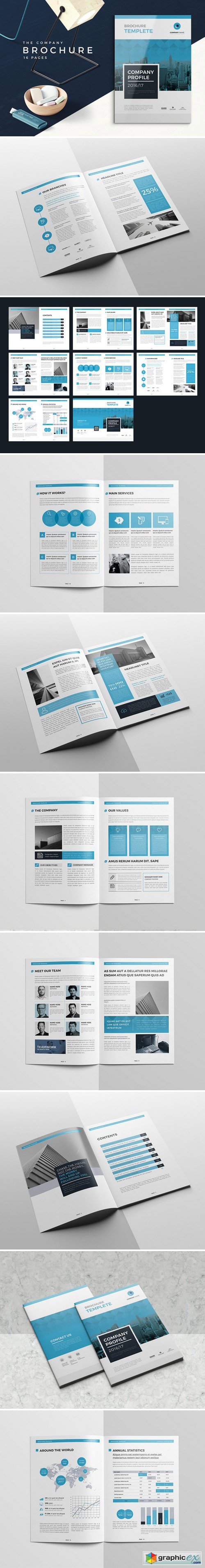Blue Company Profile 16 Pages