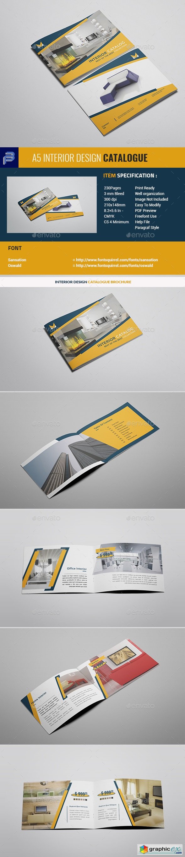 A5 Interior Design Catalogue Brochure
