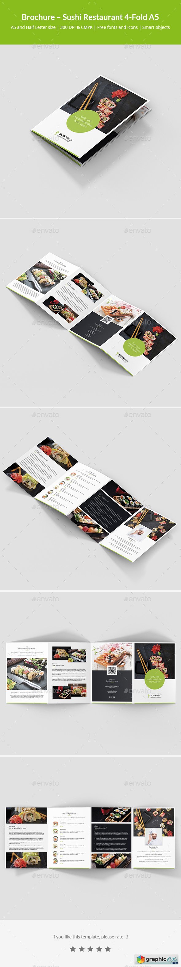 Brochure  Sushi Restaurant 4-Fold A5