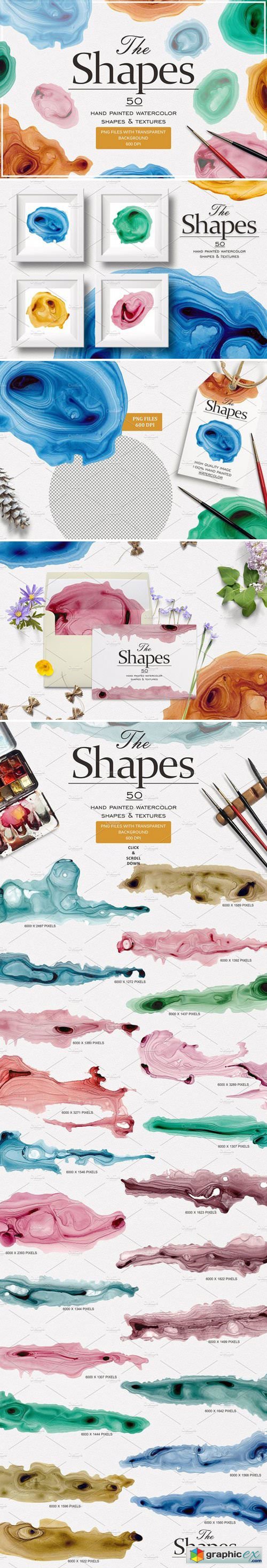 The Shapes (watercolor textures)