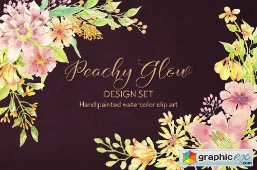 Peachy glow design set + FREEBIE