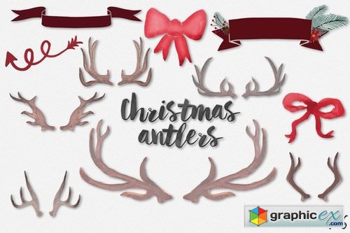 Christmas antlers clip art