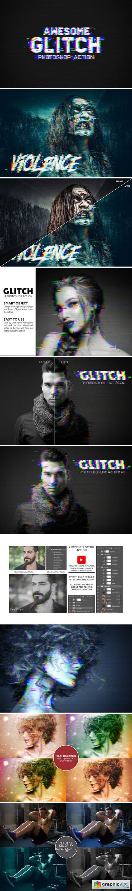 Glitch Photoshop Action 2151322