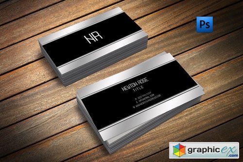 Silver metal finish business card