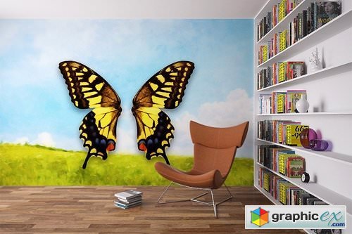 Photo zone background with butterfly