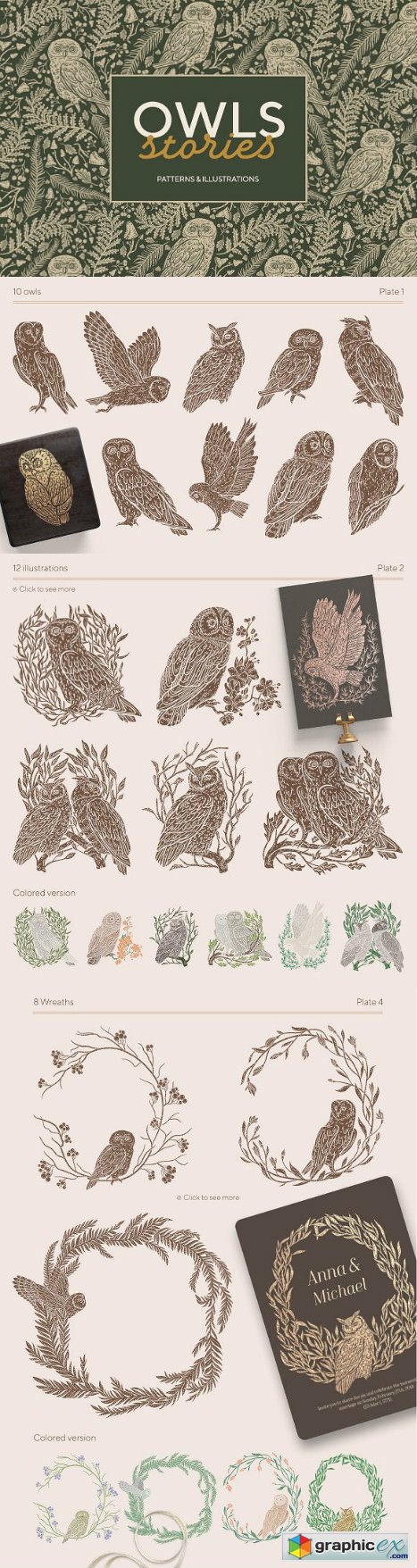 Owls graphic collection