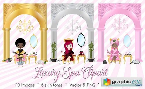 Luxury Spa Day Vector Clipart