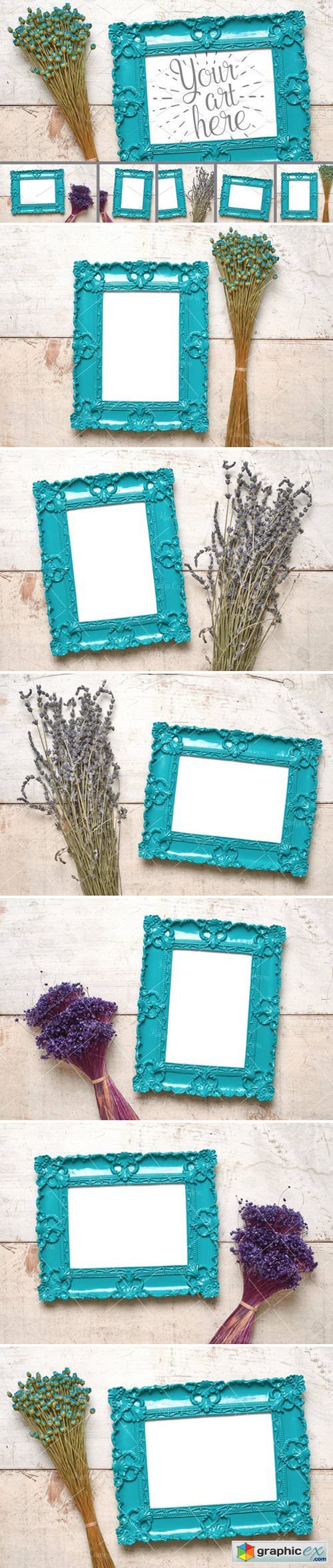Dainty Delicate Frames & Flowers Set