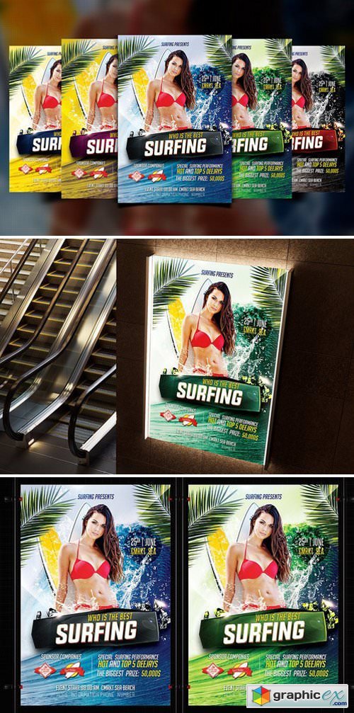 Surfing Flyer Template