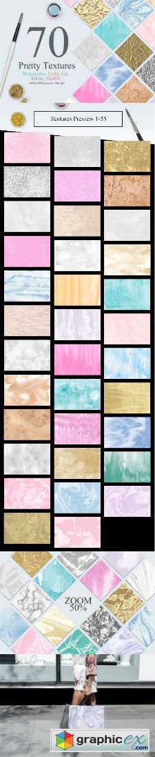 70 Watercolor Gold Marble Textures