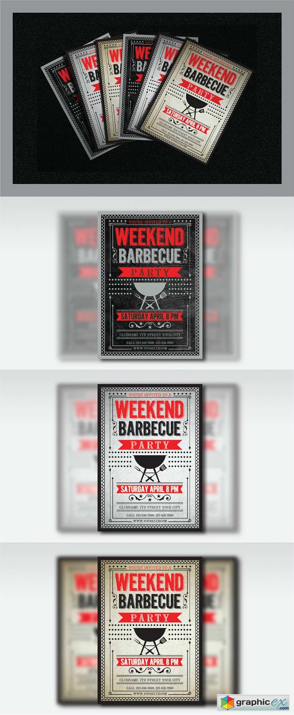 BBQ Weekend Party Flyer Poster 1