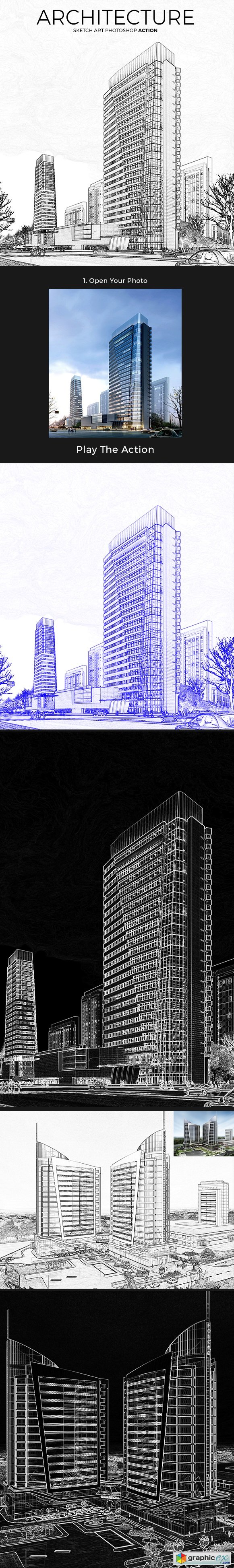 Architecture Sketch Art Photoshop Action 21403946