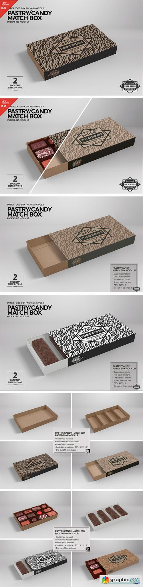 Match Box Style Packaging MockUp