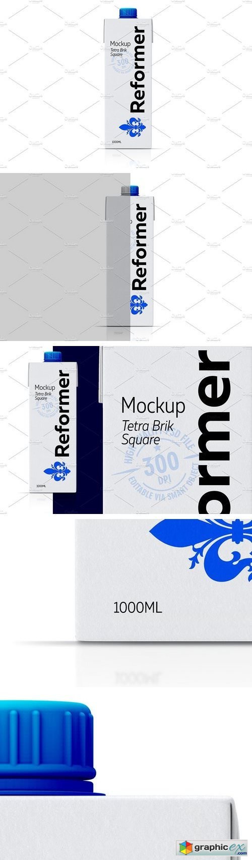 Mockup Milk Package Tetra Brik 1L