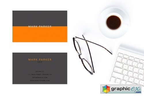 Simple elegant orange business card