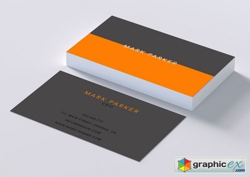 Simple elegant orange business card