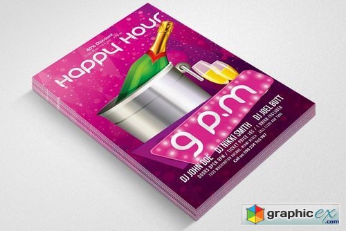 Happy Hour Poster Flyer Templates