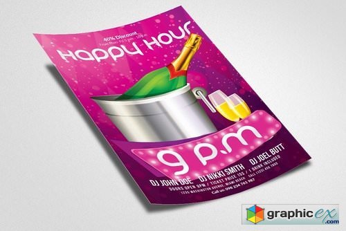 Happy Hour Poster Flyer Templates