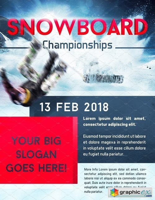 Snowboard Championships Sport Flyer