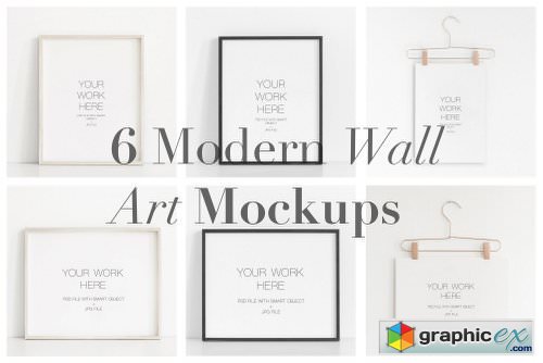 6 Modern Wall Art Mockups Bundle
