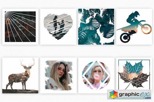 100 Instagram Masks PSD Templates