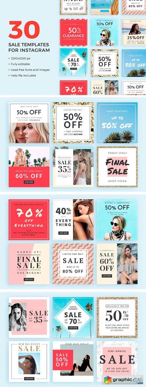 30 Sale Templates For Instagram