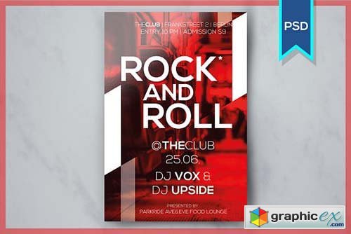 Rock and Roll Party Flyer Template