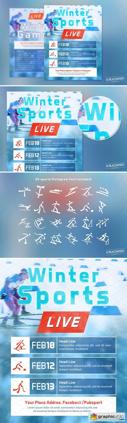Winter Sports Event in TV Flyer