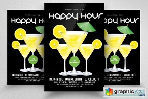Happy Hour Poster Templates 2274449