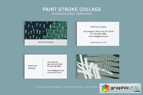 Paint Stroke Collage Business Cards
