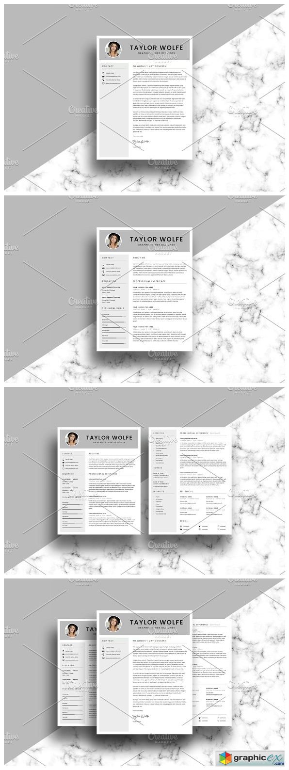 Resume CV Template - 3 Page - Taylor