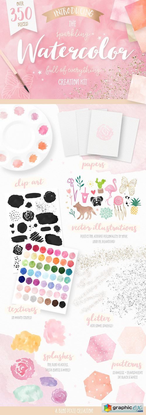 Watercolor Textures Creation Kit