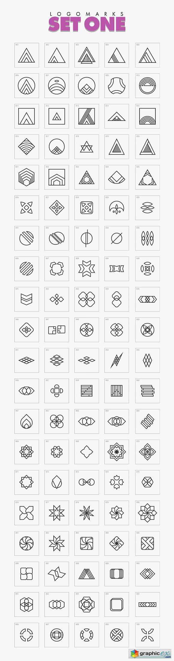 Minimal Geometric Logo Marks Bundle