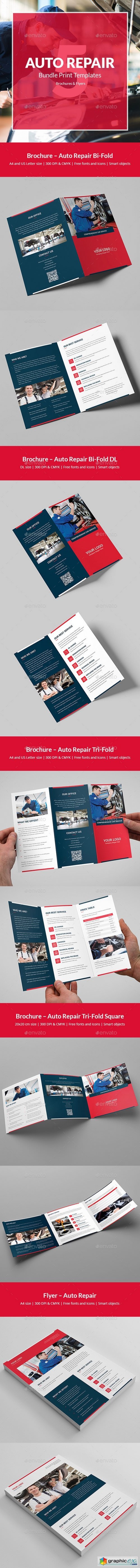Auto Repair  Bundle Print Templates 5 in 1