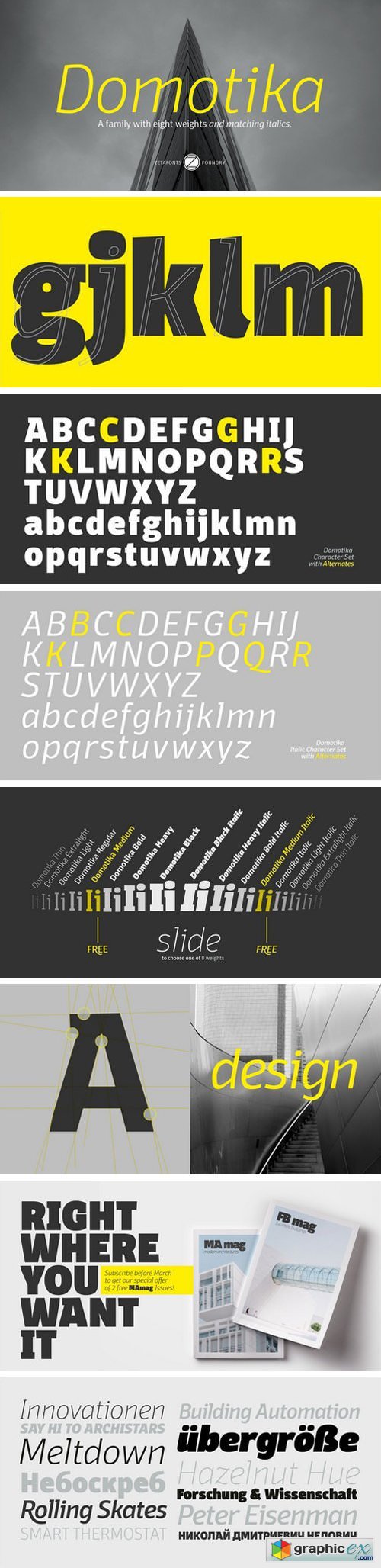 Domotika Set of 14 fonts Free for personal use